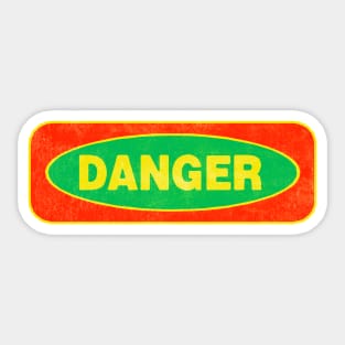 Danger - red & yellow on green Sticker